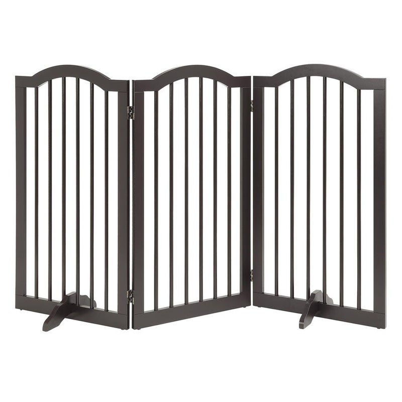unipaws Support Feet for Wooden Pet Gate, Freestanding Dog Gate, Set of 2, Design for 0.71 inches Thickness Panel, Espresso - Image 5
